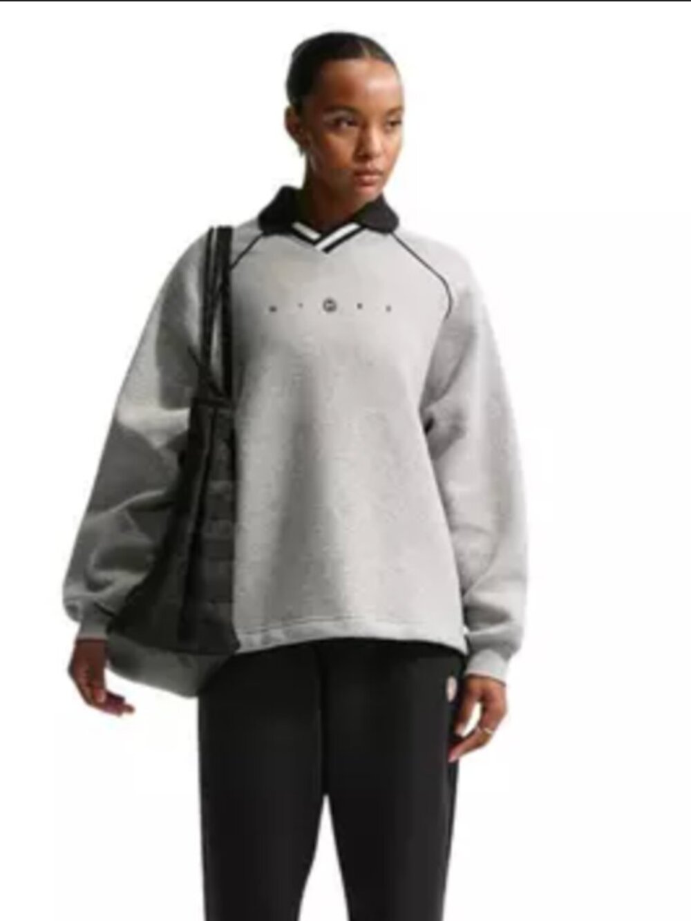Nike Sportswear Phoenix Oversized Graphic Polo Crewneck Sweatshirt